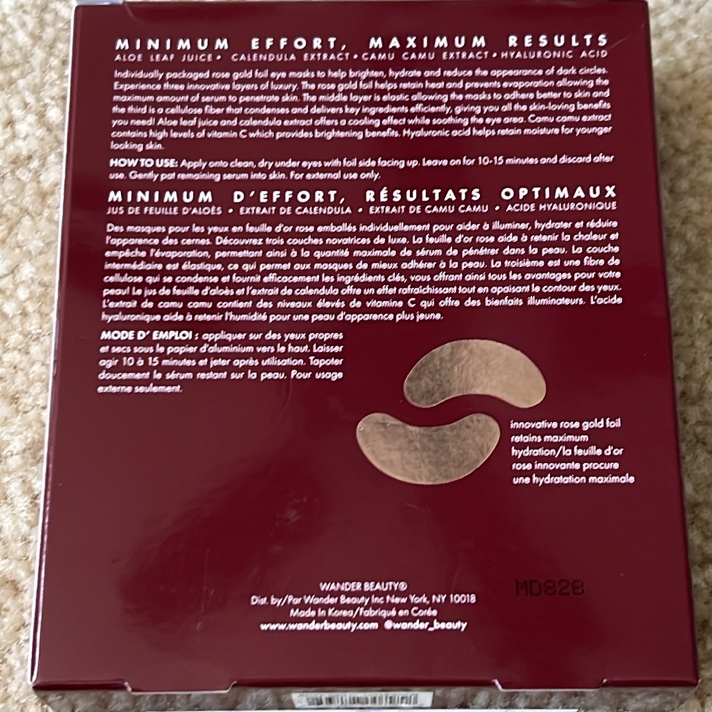 Wander beauty rose gold eye masks - Picture 3 of 3